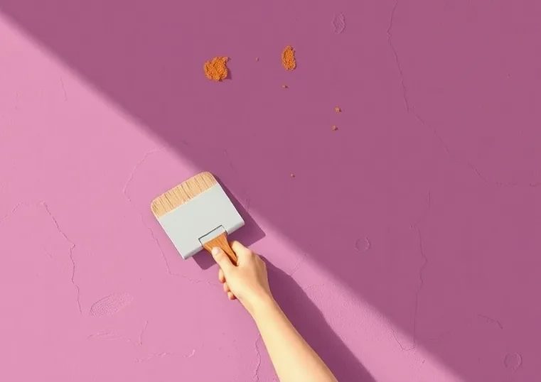 Application d'un enduit décoratif à la lisseuse sur un mur