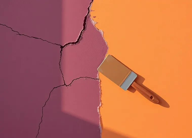 Ponçage et rebouchage des fissures avant mise en peinture